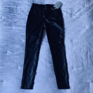 Black Faux Leather Legging- XS